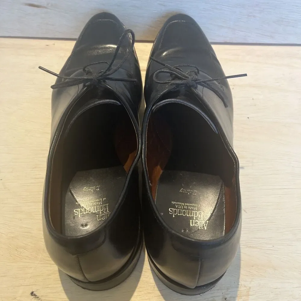 Allen Edmonds Mens Size 13 Black Leather Dress Shoe Delray Oxford Lace Loafer